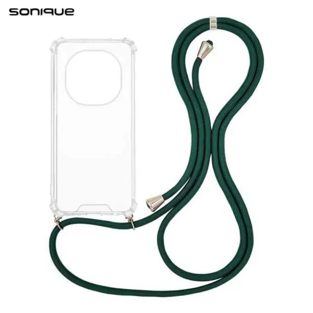 Θήκη Σιλικόνης με Κορδόνι Sonique Armor Clear Xiaomi Redmi Note 15 Pro 5G Πράσινο Σκούρο