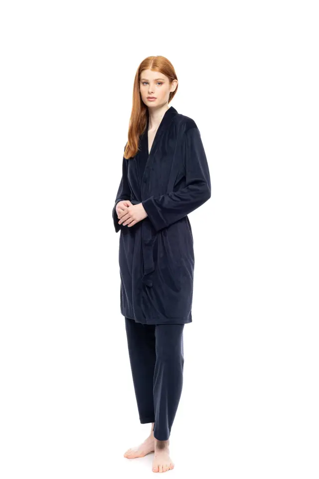 W1893 - Dusty Pink - ROBE SOFT VELVET - XL 2