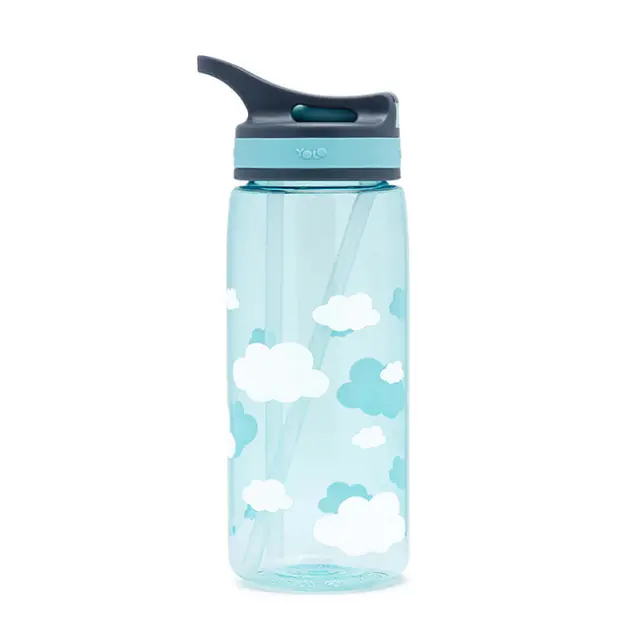 Yolo Παγούρι Tritan με Καλαμάκι 500ml Γαλάζιο Clouds (90506)