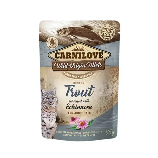 Carnilove Γάτα Φακελάκι Trout enriched with Echinacea 85gr Μονόχρωμο