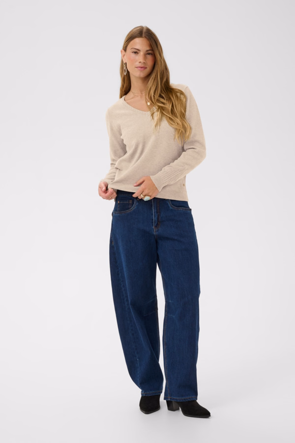 Cream CRDela Knit Γυναικεία Πλεκτή Μπεζ Μπλούζα Μπεζ - XL 2