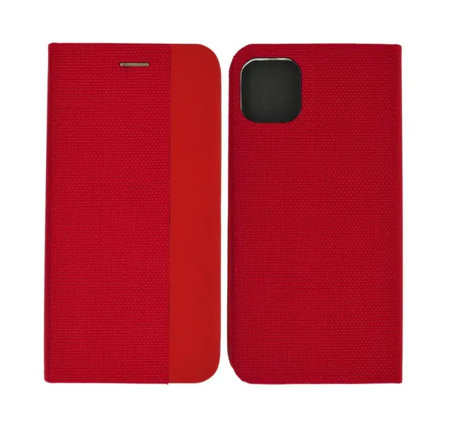 Θήκη Book Ancus Magnetic Canvas για Apple iPhone 11 Pro Max TPU Κόκκινη