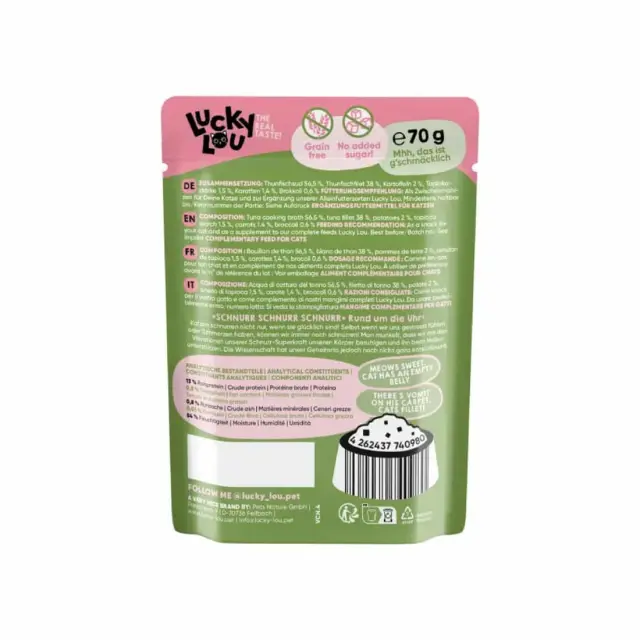 Lucky Lou ExtraFood Jelly Φιλέτο Τόνου με Λαχανικά (Σε Ζωμό) Φακελάκι 70gr 3