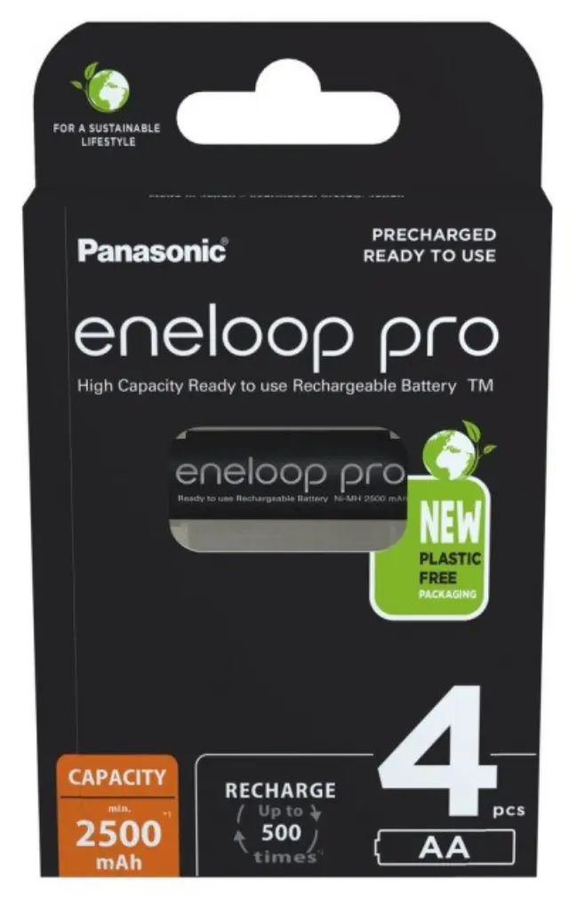 Panasonic Eneloop Pro Επαναφορτιζόμενες Μπαταρίες AA Ni-MH 2500mAh 1.2V 4τμχ (8212845) (PAN8212845)