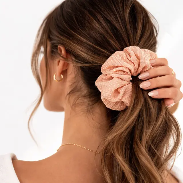 Σετ 12 Λαμπερά Λαστιχάκια Μαλλιών - Scrunchies με Glitter Glitter Hair Scrunchies Set A40006-1 2