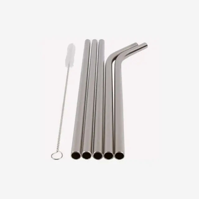 Healthy Human 5 Piece Stainless Steel Straw Set Ασημί HH-SOB22 (Healthy Human) - One Size