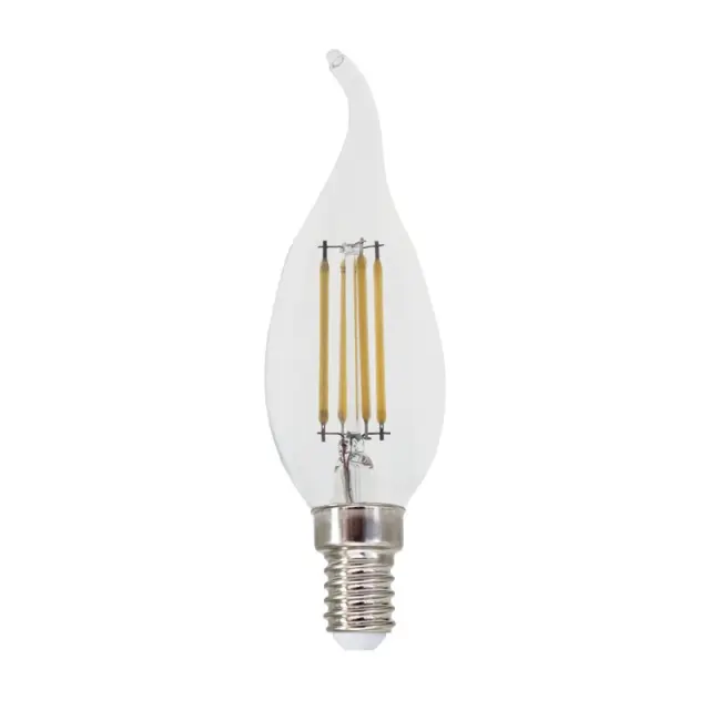 FILAMENT LED STEP-DIM C35 4W TIP 2700K 230V AC 570LM RA80 30000HRS 360° 1xE14 / FLAM4WWTIPSD