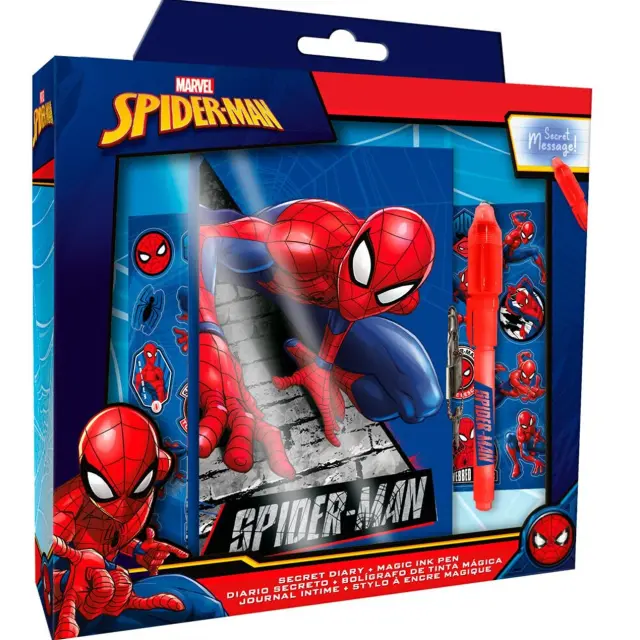 Σετ Σημειωματάριο, μαγικό στυλό & Stickers Diary + Magic Pen Spiderman Marvel