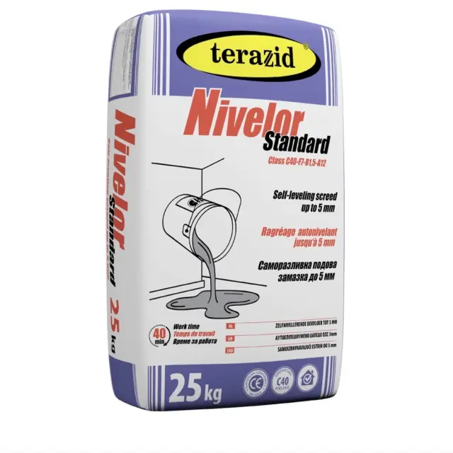 Monotex Terazid Nivelor Standard Ξηρό μίγμα βάση τσιμέντου για ευθυγράμμιση εσωτερικών χώρων έως 5mm 25 kg / NIVEROL