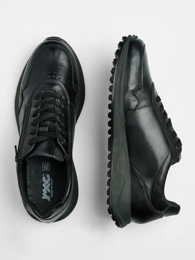 Imac Sneakers Ανδρικό δέρμα Μαύρο IMA/103180 NERO 3