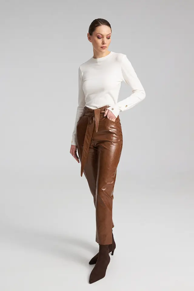 Faux Leather Pants CAZELLE TROUSERS - XS 2