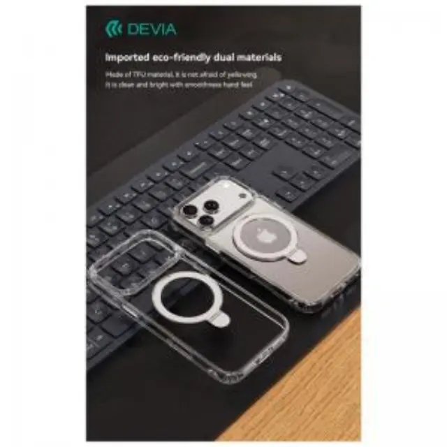 Θήκη TPU & PC Devia Apple iPhone Air Magnetic Shock Proof Clean με Stand Διάφανο N69865 3