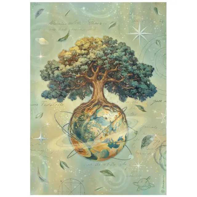 Ριζόχαρτο ντεκουπάζ Stamperia 21x29cm A4, A new Beginning, Το δέντρο της γης