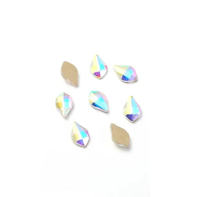 Glass Rhinestone για Κόλλα Crystal AB Teardrop 8x5x2.5mm - 15τεμ
