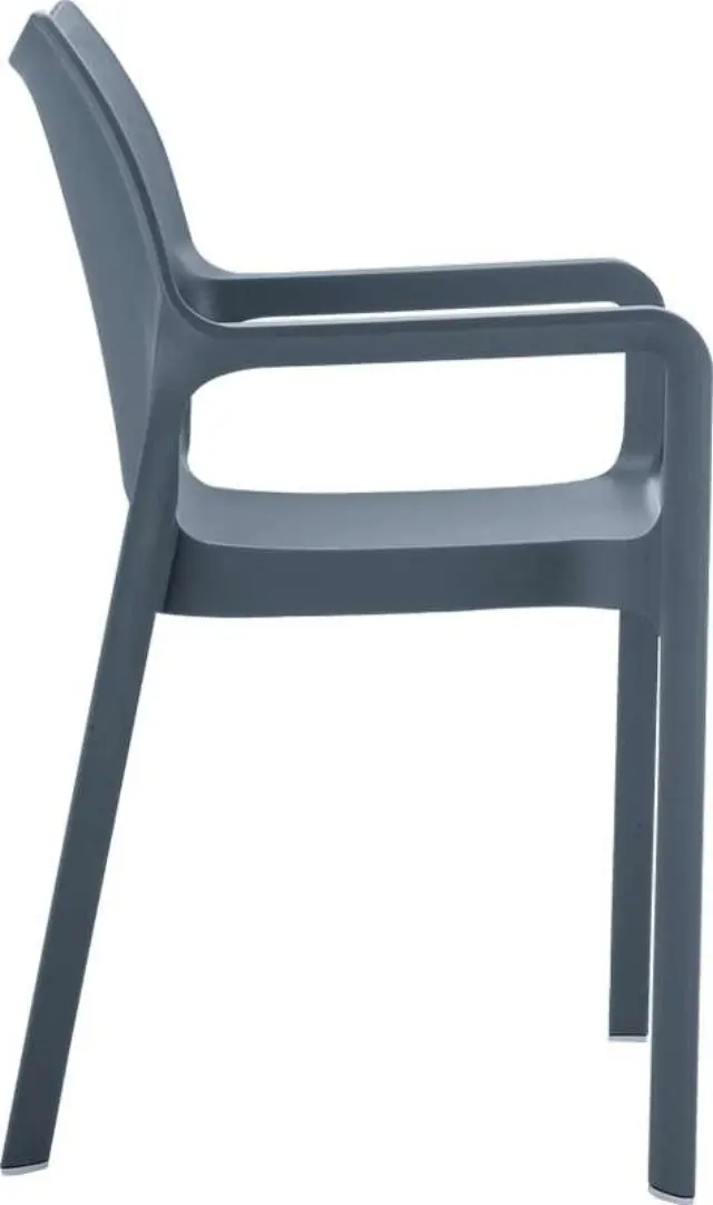 Πολυθρόνα Στοιβαζόμενη DIVA Ανθρακί PP 57x53x84cm 3
