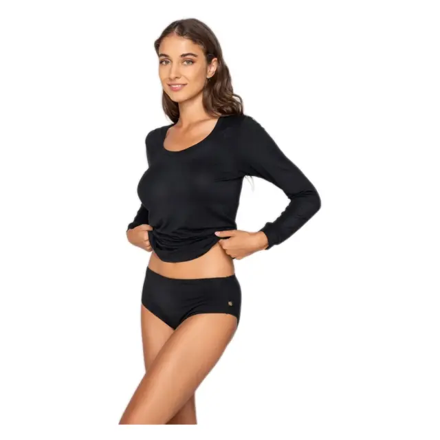 Luna Γυναικείο T-shirt Μακρύ Μανίκι Micro Touch Comfort, Χρώμα Μαύρο 3