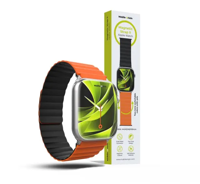 Mobile Origin Magnetic Watch Band II, orange/black - Apple Watch 49mm/46mm/45mm/44mm