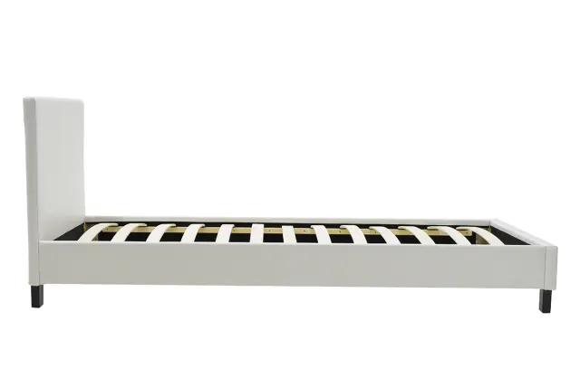 Κρεβάτι Nevil pakoworld 100x200 PU χρώμα λευκό ματ 3