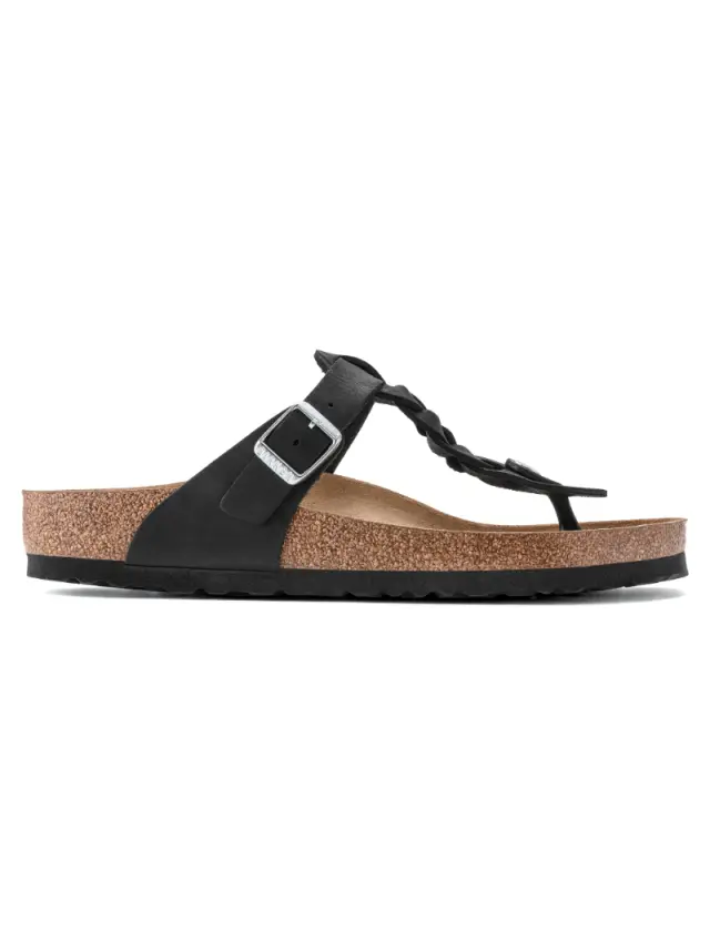 Birkenstock Σαγιονάρες Γυναικείο δέρμα Oiled Μαύρο BIR/GIZEH 1021349 BLACK 3