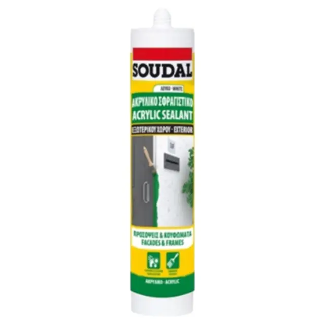 SOUDAL Ακρυλικό Σφραγιστικό Εξωτερικού Χώρου Λευκό-280ml