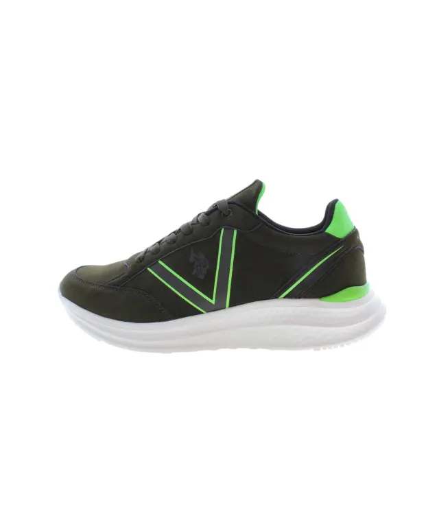 U.S. Polo Assn. - Ανδρικά Sneakers KALEB001MBYM1-MIL Μαύρο/Πράσινο 2