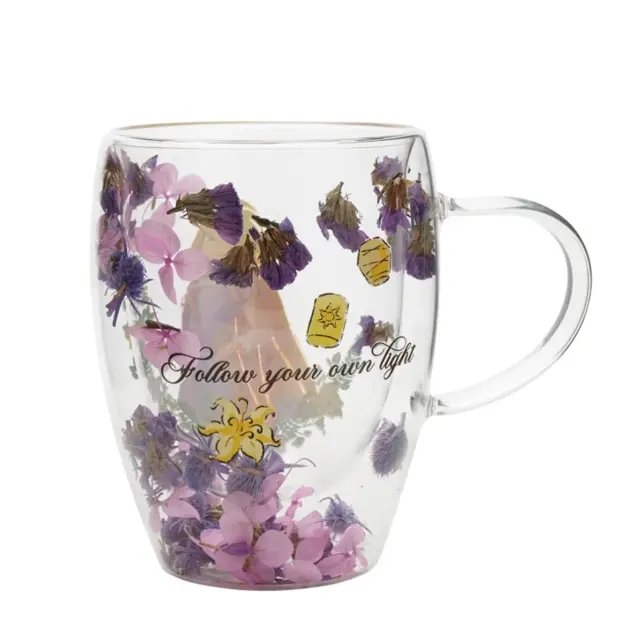 Κούπα γυάλινη DISNEY PRINCESS - Rapunzel - Glass with Dried Flowers 300ml DI2334 3