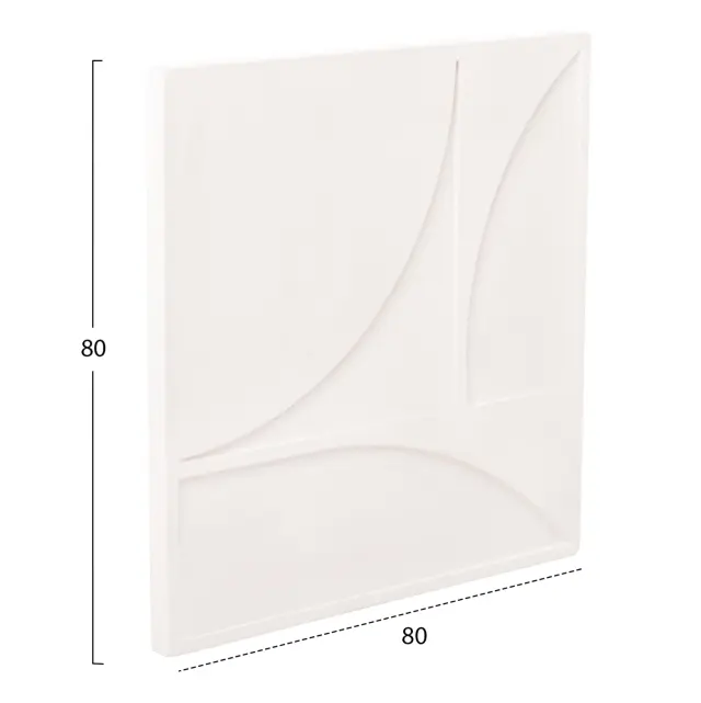 ΠΙΝΑΚΑΣ ΤΕΤΡΑΓΩΝΟΣ FB94508 MDF ΣΕ ΥΠΟΛΕΥΚΟ ΧΡΩΜΑ 80x4(πάχος)x80Υεκ. 3