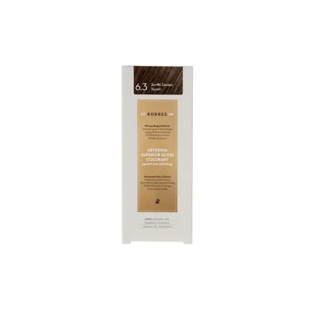 KORRES Abyssinia Superior Gloss Colorant Ξανθό Σκούρο Χρυσό 6.3 50ml 2