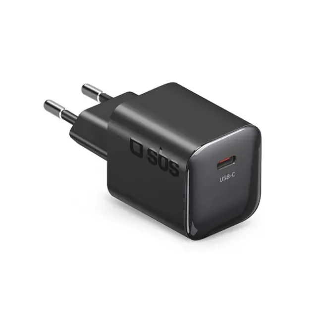 SBS Φορτιστής 20W 1xUSB-C Black (TETRGAN1C20WK)