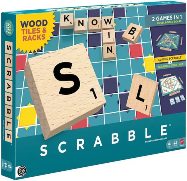 Scrabble - New Scrabble with Wooden Letters (Greek Language) / JLJ58 (Mattel)