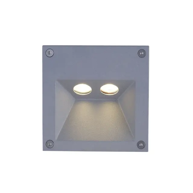 Brea Φωτιστικό Led τοίχου χωνευτό 2W 3000K IP65 11.4x11.4x6.5cm γκρι Γκρί 2