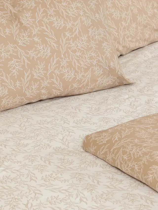Σετ Σεντόνια Cotton Feelings 2052 Beige Υπέρδιπλο (235x270) Sunshine 2