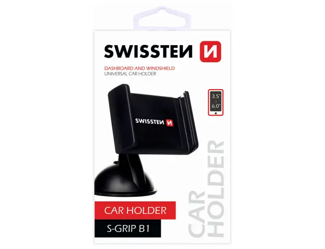 Βάση Κινητού Αυτοκινήτου Swissten S-GRIP B1 (65010100) με Ρυθμιζόμενα Άγκιστρα και βεντούζα - Μαύρη 3