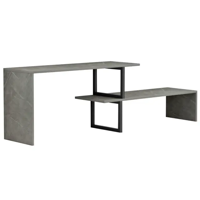 ΕΠΙΠΛΟ ΤΗΛΕΟΡΑΣΗΣ ΕΠΕΚΤ. FB98892.11 ΜΕΛΑΜΙΝΗ GREY STONE TEXTURE 160x30x45Υεκ. 3