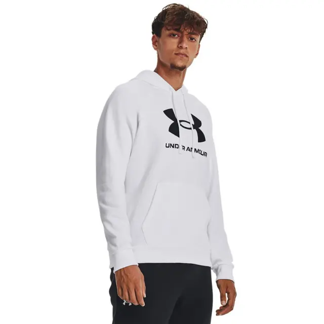 Under Armour Fleece Logo Hoodie (1379758-100) - Λευκό - XXL