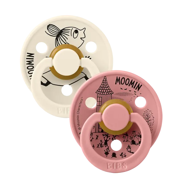 BIBS X MOOMINS COLOUR ΣΕΤ ΠΙΠΙΛΕΣ 2ΤΜΧ – LITTLE MY IVORY/DUSTY PINK – ΣΤΡΟΓΓΥΛΗ No1