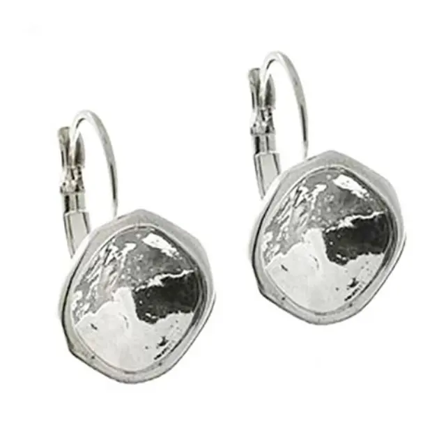 Σκουλαρίκι 22mm με Καστόνι για Swarovski 4470 12mm - Rhodium - 2τεμ