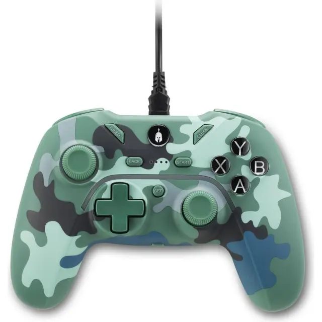 Spartan Gear - Pelekys Wired Controller (compatible with PC and playstation 3) (colour: GREEN CAMO)