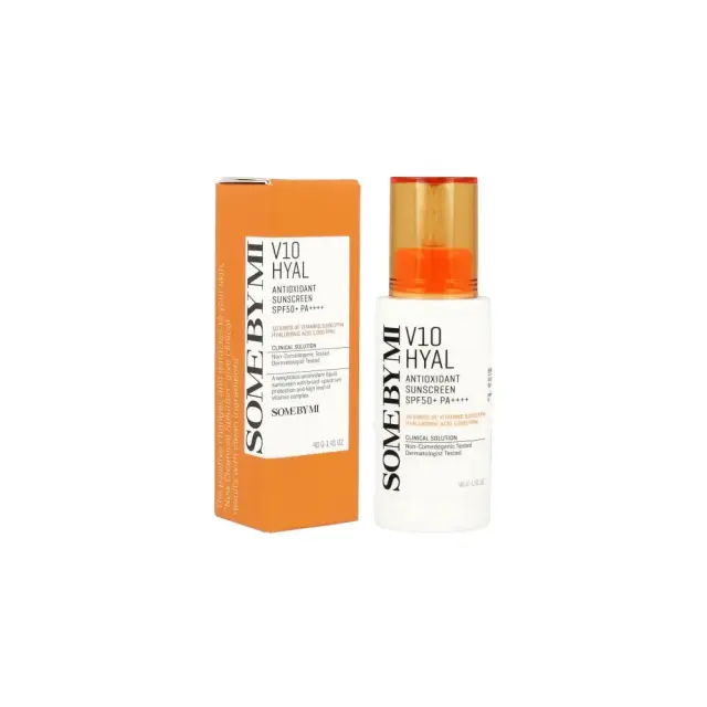 Some By Mi V10 Hyal Antioxidant Sunscreen SPF50+ PA++++ Αντιοξειδωτική Αντηλιακή Κρέμα Προσώπου με Βιταμίνες και Υαλουρονικό Οξύ, 40ml