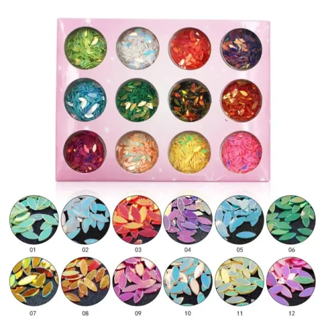Διακοσμητικά pixel - glitter - HoloNails- Κασετίνα 12τμχ 3