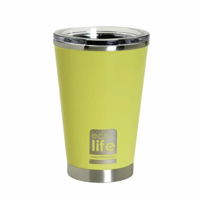 Ecolife® -Coffee Cup Ποτήρι Θερμός Κίτρινο 370ml (33-BO-4113).