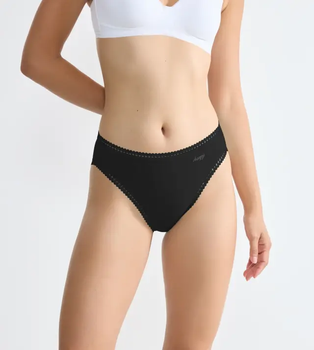 Sloggi Βαμβακερά Σλιπ Go Crush H High Leg C3P Μαύρο 3-Pack
