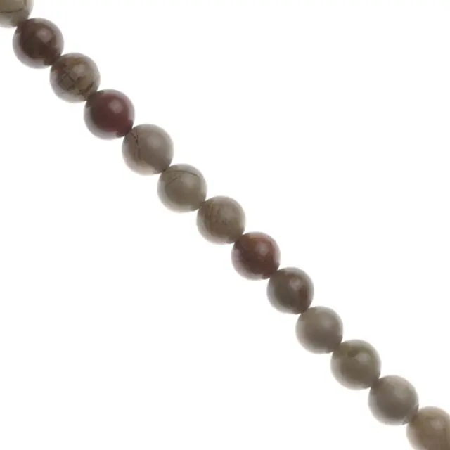Στρογγυλή Χάντρα Ίασπις Silver Leaf Ø2mm ~180τεμ