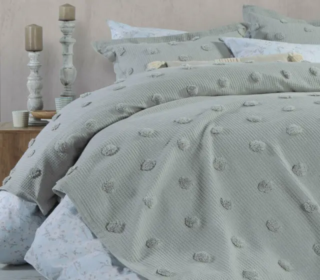 ΚΑΛΥΜΜΑ ΚΡΕΒΑΤΙΟΥ BΑΜΒ.INDILA 230X240 L.GREY - NEF NEF