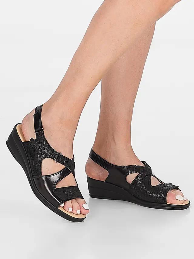 Toscana Πέδιλα Γυναικείο δέρμα Μαύρο TOS/8553 NERO 2