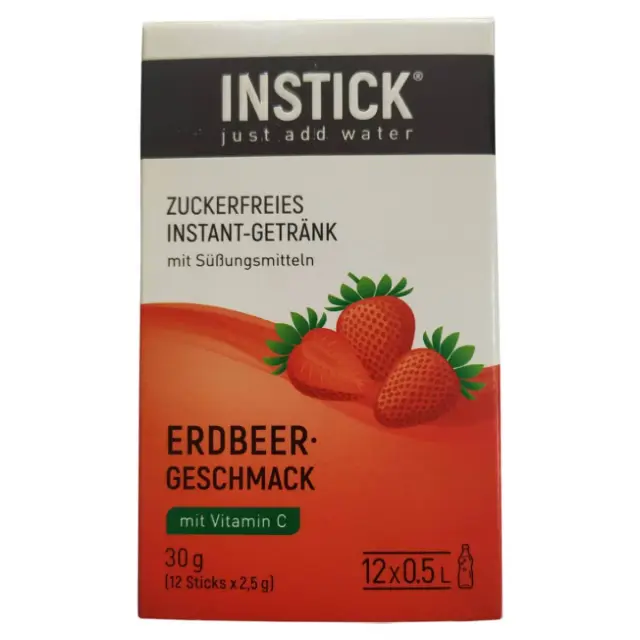 Χυμός σε Σκόνη INSTICK, Φράουλα, 12 sticks x 2.5γρ