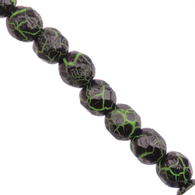 Χάντρα Fire Polished Round Ø4mm Ionic Jet/Green ~40τεμ
