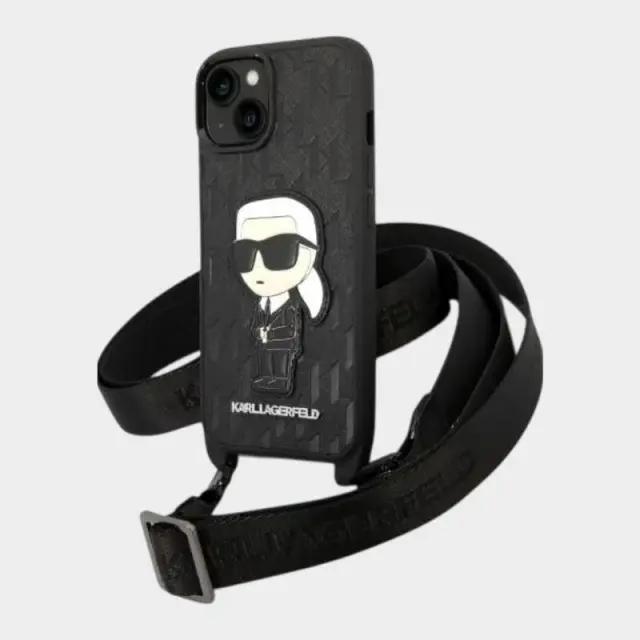 Θήκη Κινητού iPhone 14 6.1" Με Λουράκι Karl Lagerfeld KLHCP14SSTKMK Μαύρο - ONESIZE 2