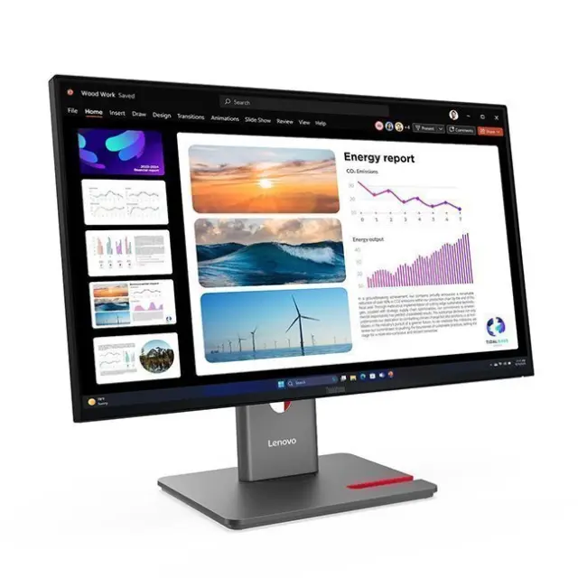 Lenovo ThinkVision P24Q-40 IPS Monitor 23.8" QHD 2560x1440 με Χρόνο Απόκρισης 6ms GTG 3