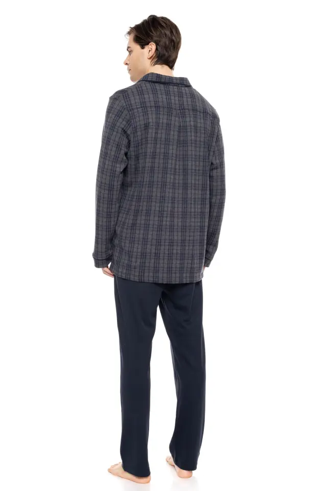 W-M703 - Type - PYJAMA JACQUARD BLUE GREY PLAID - L 3
